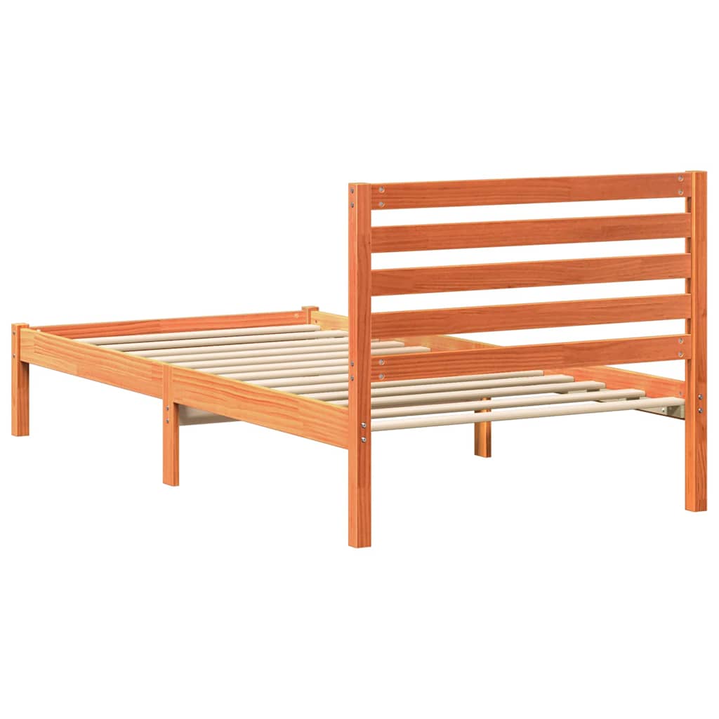 vidaXL Ramka łóżka Woskowy Brąz 80 x 200 cm Lite drewno sosnowe