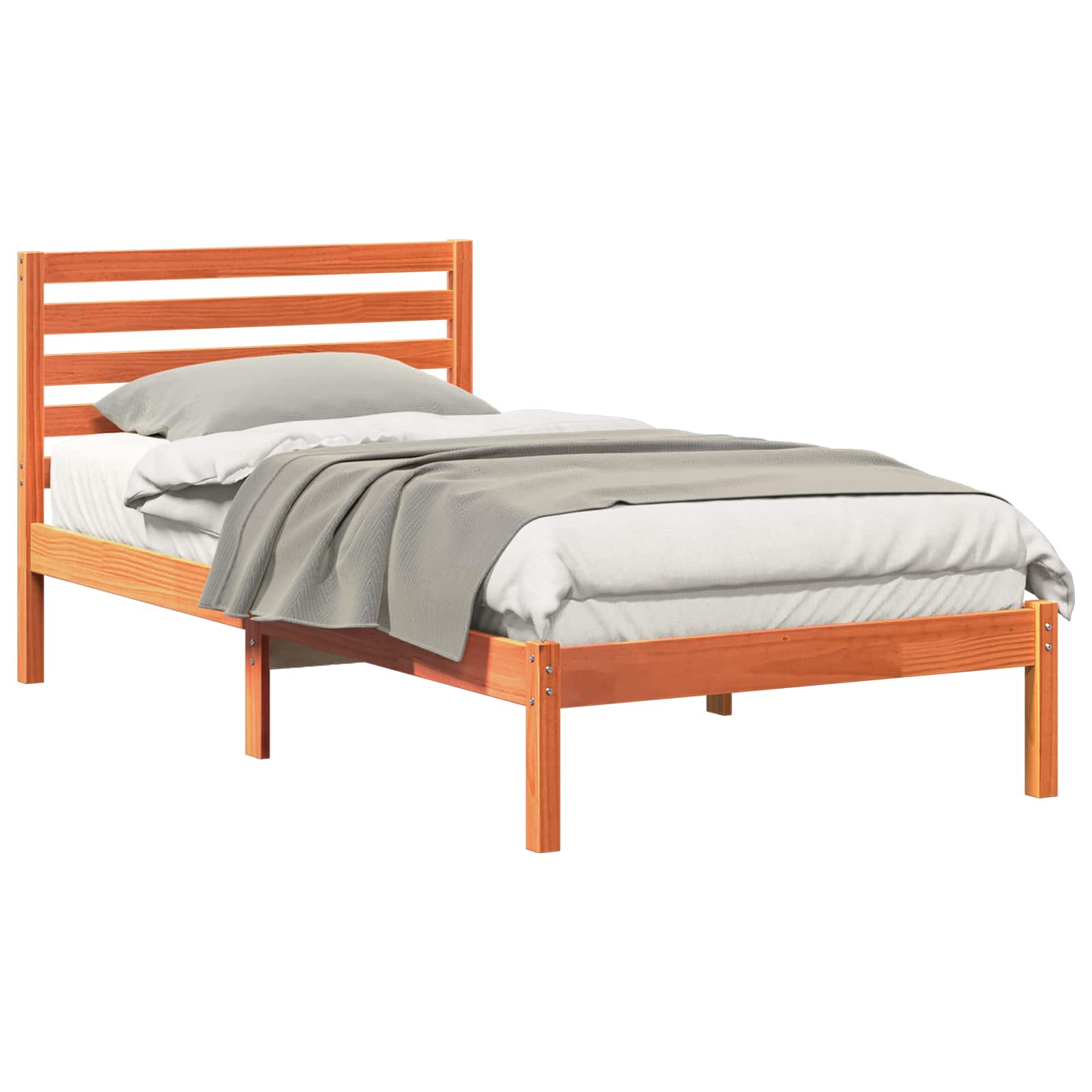 vidaXL Ramka łóżka Woskowy Brąz 90 x 200 cm Lite drewno sosnowe