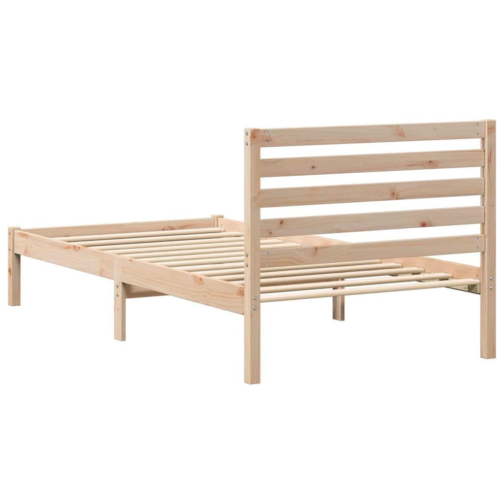 vidaXL Ramka łóżka Brązowy 100 x 200 cm Lite drewno sosnowe