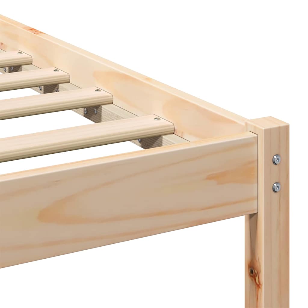 vidaXL Ramka łóżka Brązowy 90 x 190 cm Lite drewno sosnowe