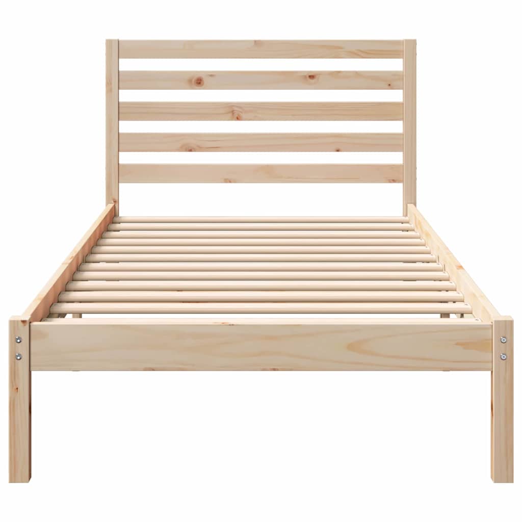 vidaXL Ramka łóżka Brązowy 90 x 190 cm Lite drewno sosnowe