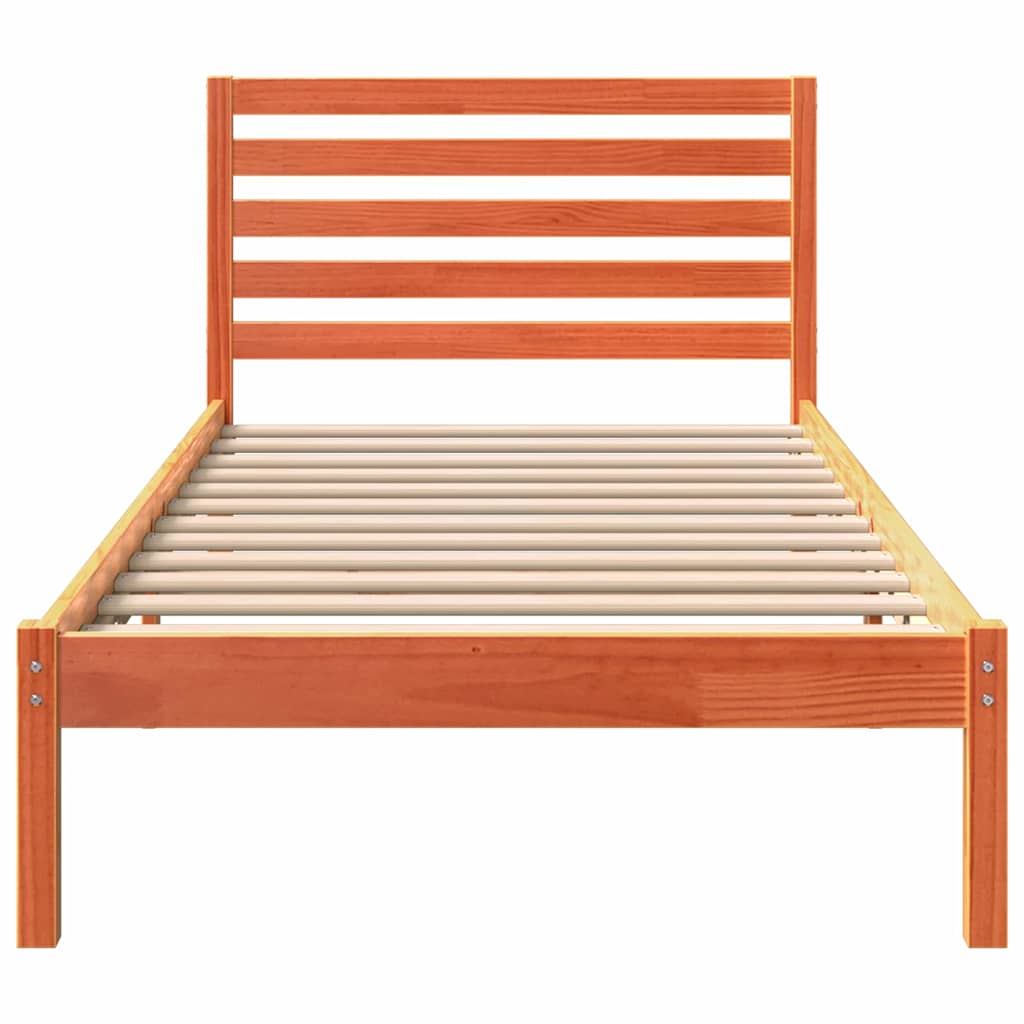 vidaXL Ramka łóżka Woskowy Brąz 90 x 190 cm Lite drewno sosnowe