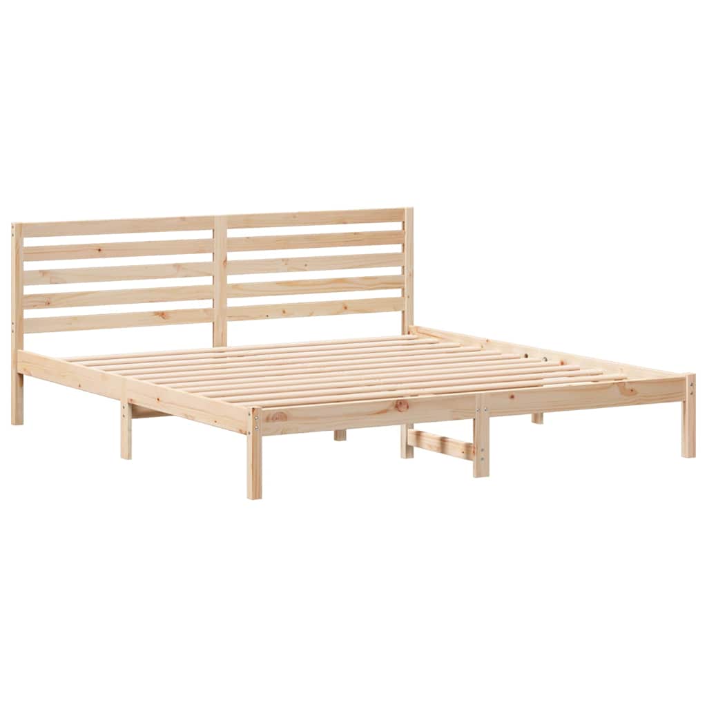 vidaXL Ramka łóżka Brązowy 200 x 200 cm Lite drewno sosnowe