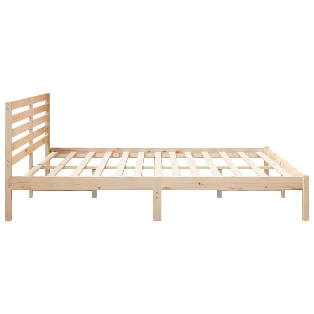 vidaXL Ramka łóżka Brązowy 200 x 200 cm Lite drewno sosnowe
