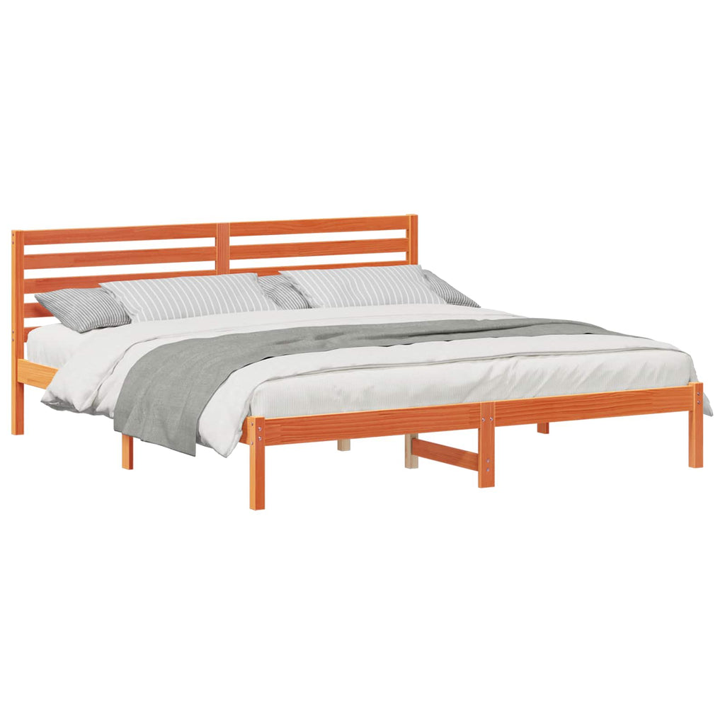 vidaXL Ramka łóżka Woskowy Brąz 200 x 200 cm Lite drewno sosnowe