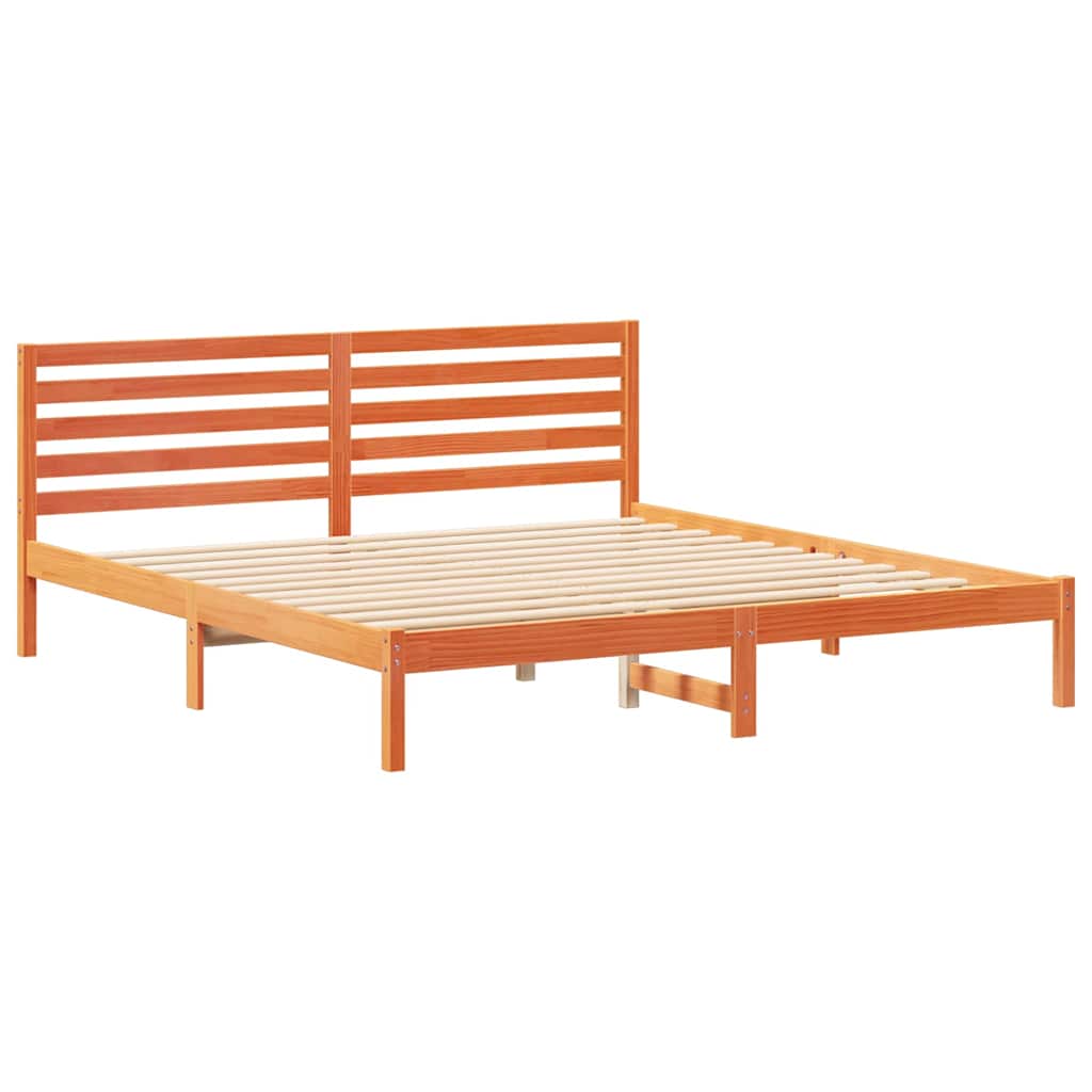 vidaXL Ramka łóżka Woskowy Brąz 200 x 200 cm Lite drewno sosnowe