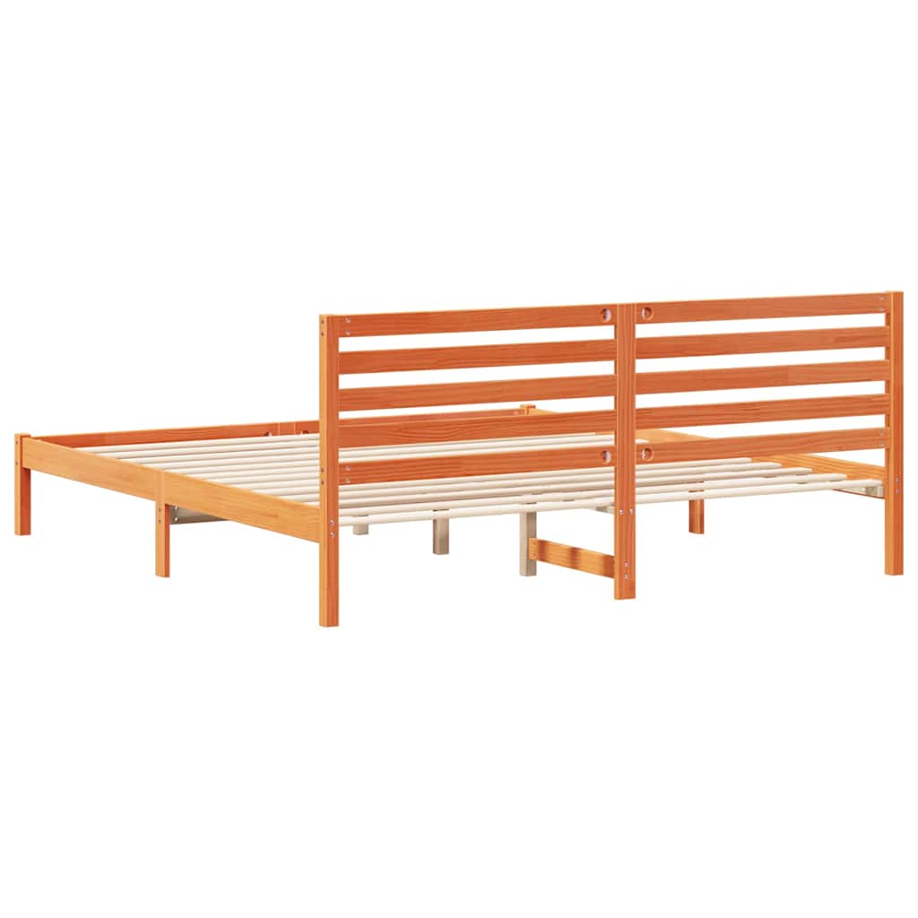 vidaXL Ramka łóżka Woskowy Brąz 200 x 200 cm Lite drewno sosnowe