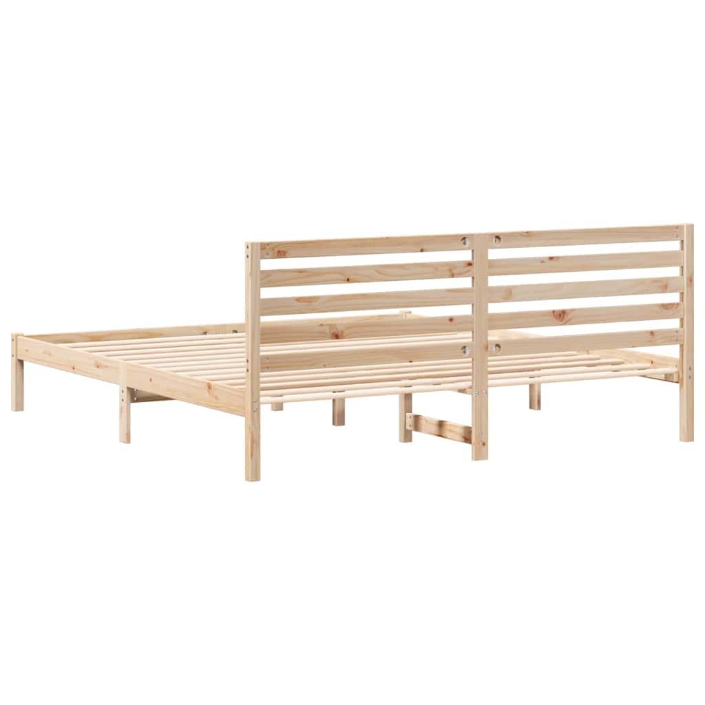 vidaXL Ramka łóżka Brązowy 180 x 200 cm Lite drewno sosnowe