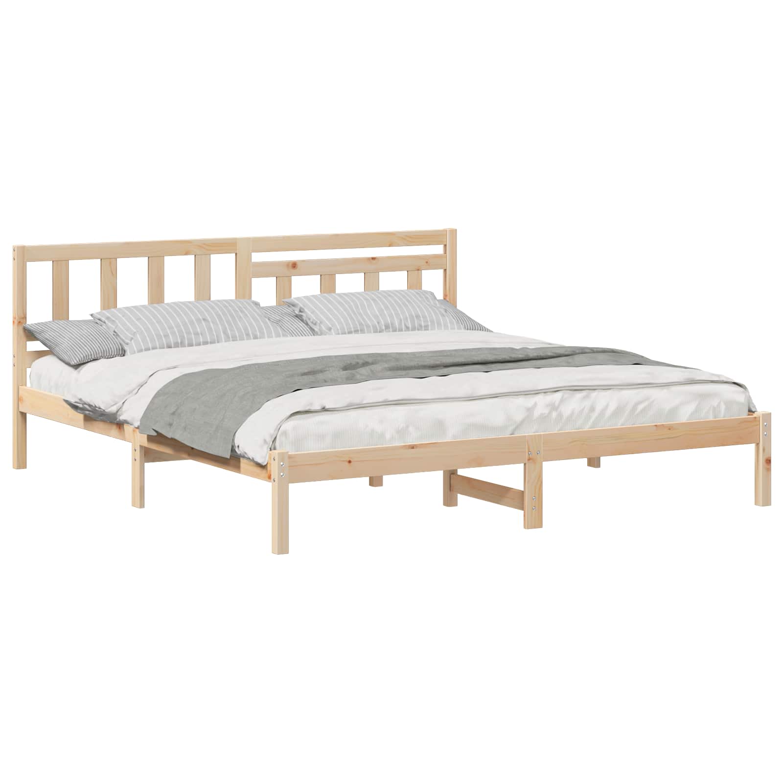 vidaXL Ramka łóżka Brązowy 160 x 200 cm Lite drewno sosnowe