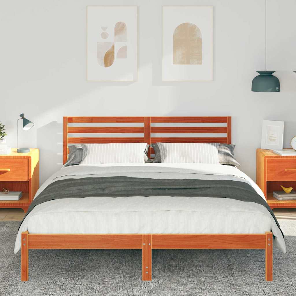 vidaXL Ramka łóżka Woskowy Brąz 160 x 200 cm Lite drewno sosnowe