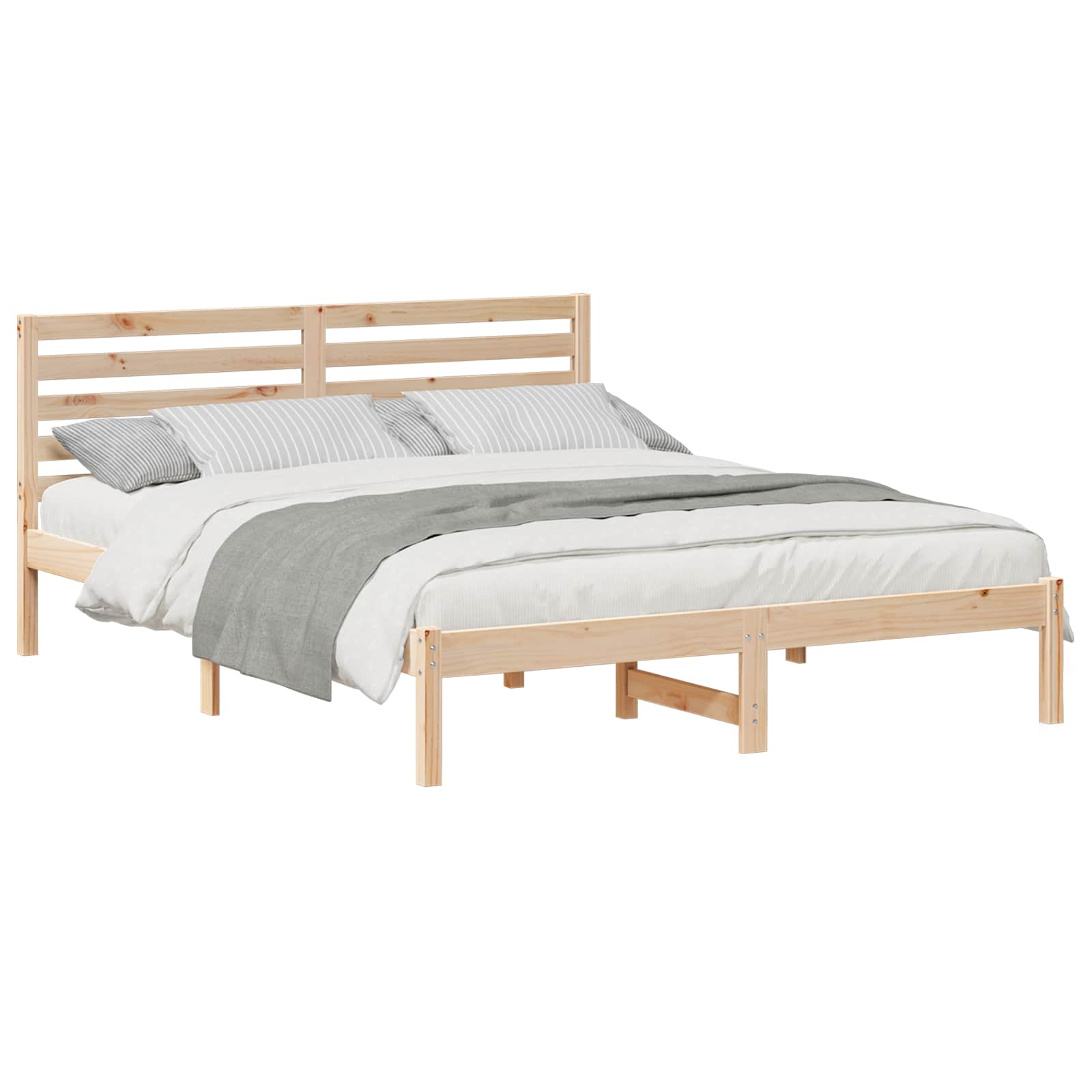 vidaXL Ramka łóżka Brązowy 150 x 200 cm Lite drewno sosnowe