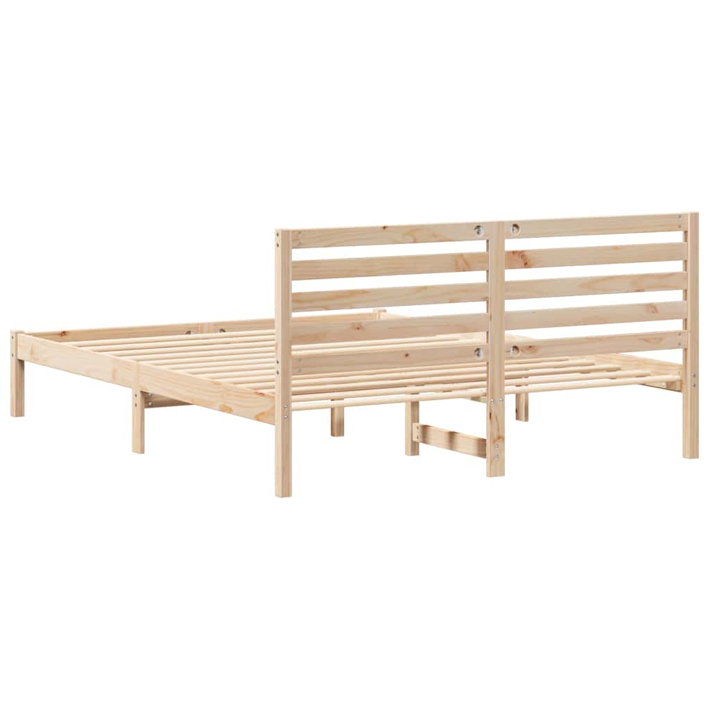 vidaXL Ramka łóżka Brązowy 150 x 200 cm Lite drewno sosnowe