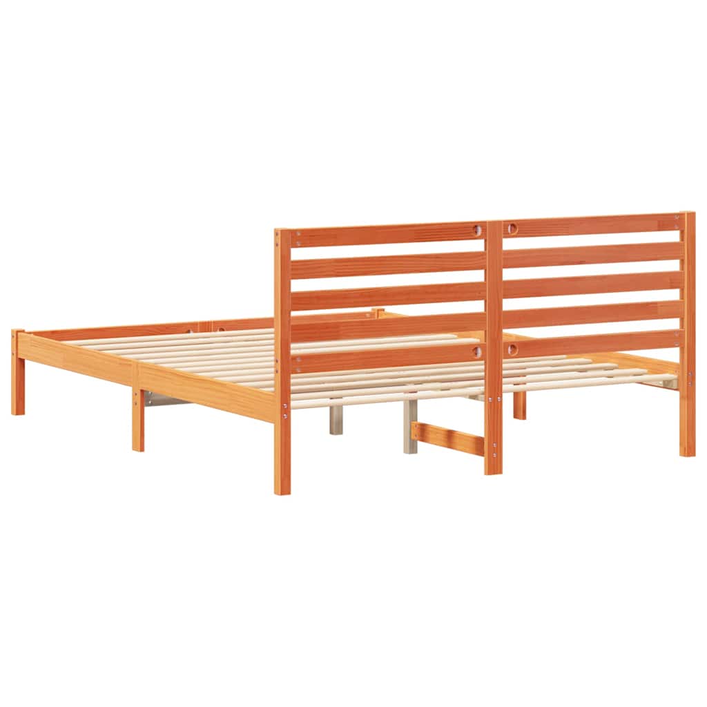 vidaXL Ramka łóżka Woskowy Brąz 150 x 200 cm Lite drewno sosnowe