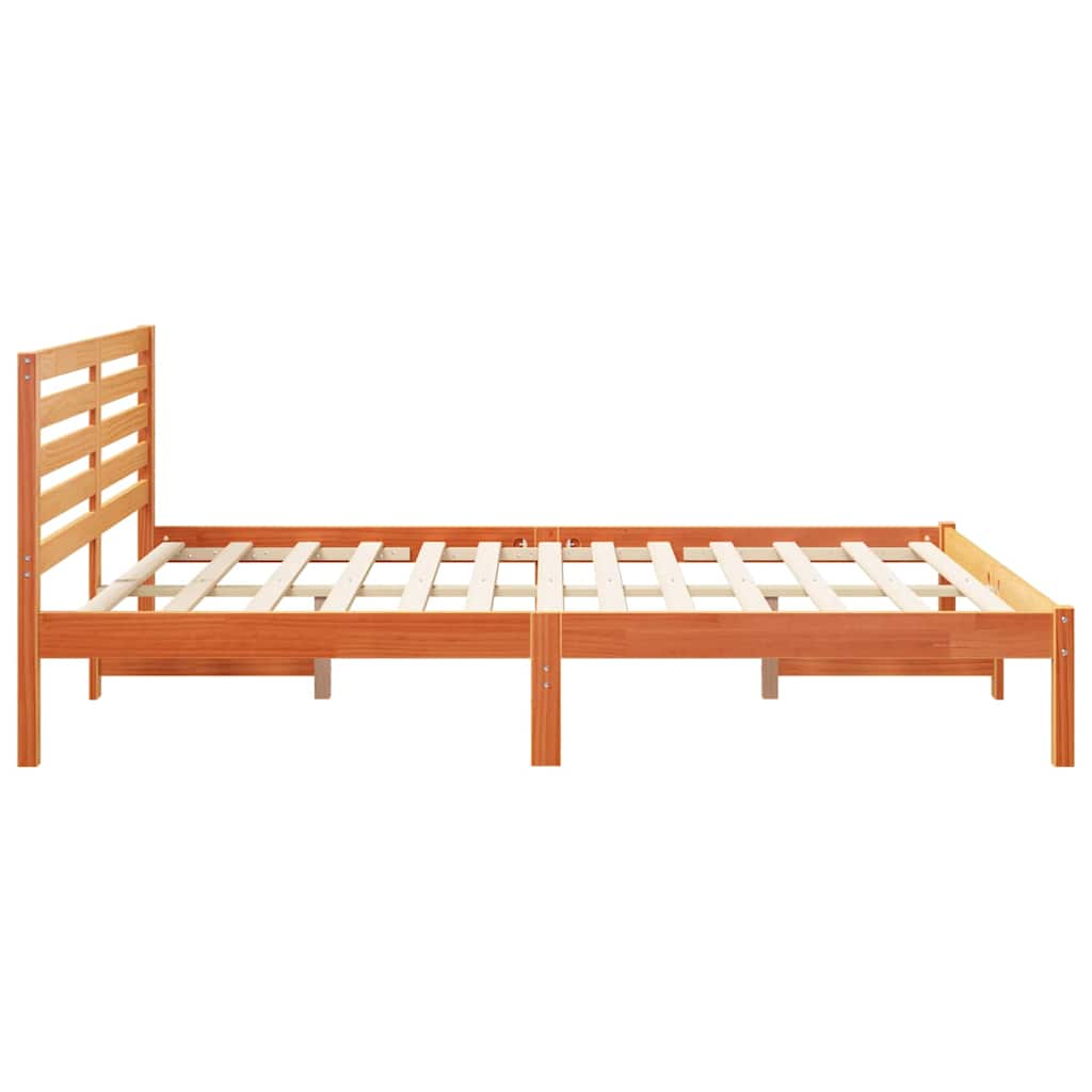 vidaXL Ramka łóżka Woskowy Brąz 150 x 200 cm Lite drewno sosnowe