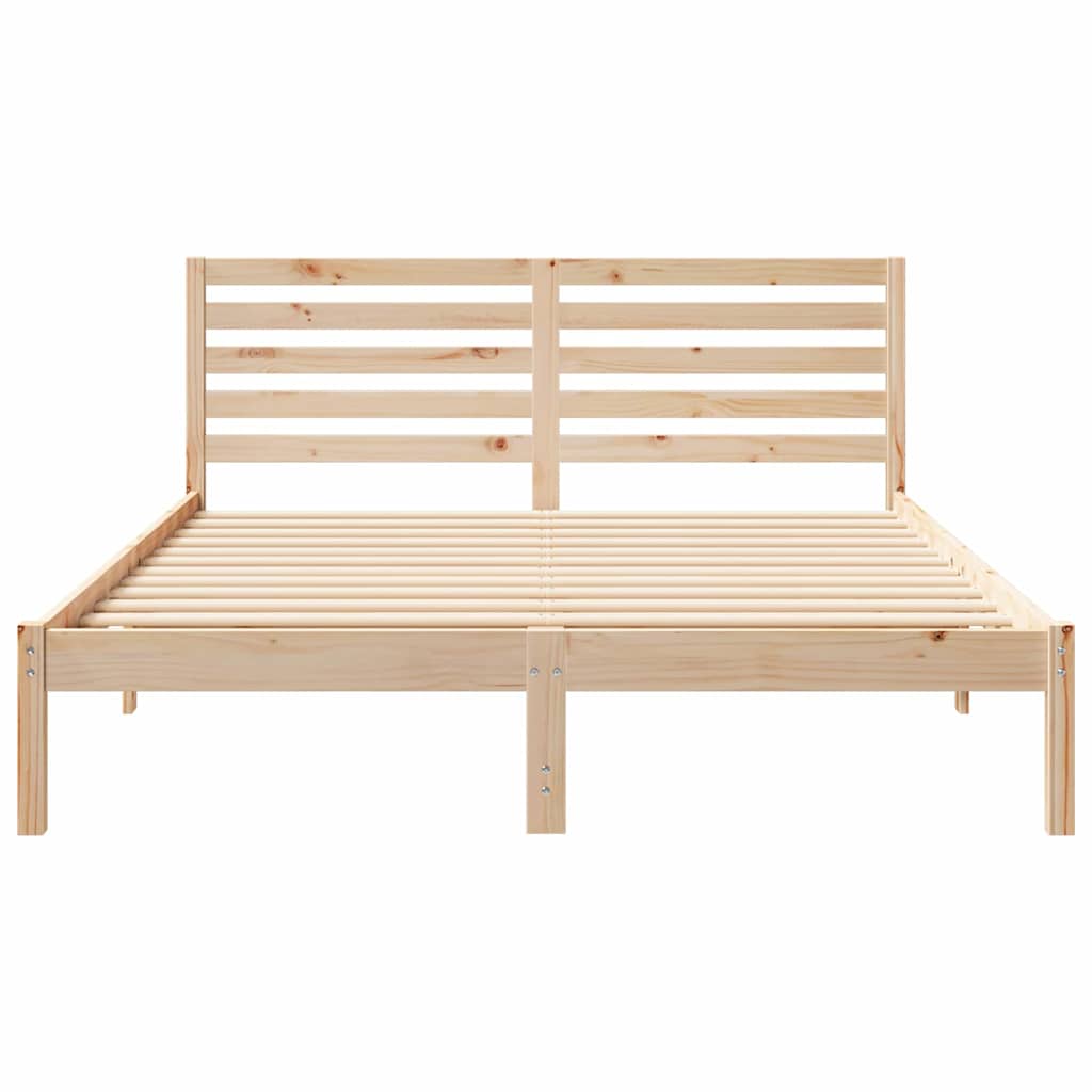 vidaXL Ramka łóżka Brązowy 140 x 200 cm Lite drewno sosnowe
