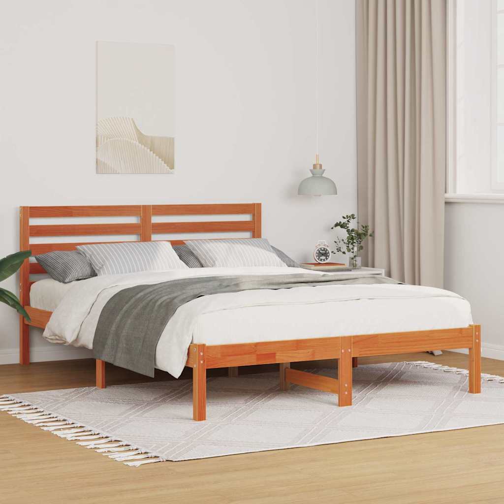 vidaXL Ramka łóżka Woskowy Brąz 120 x 200 cm Lite drewno sosnowe
