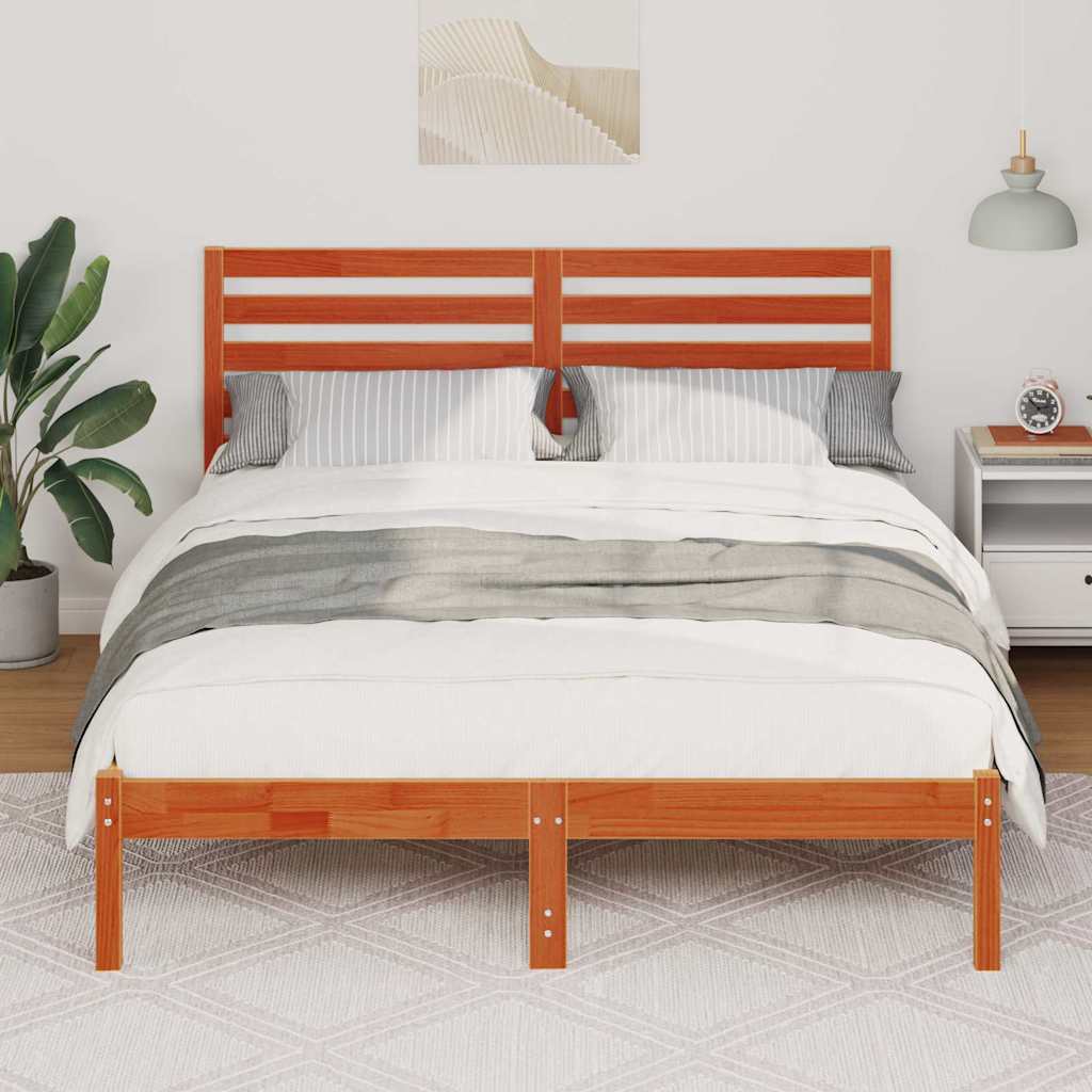vidaXL Ramka łóżka Woskowy Brąz 120 x 200 cm Lite drewno sosnowe