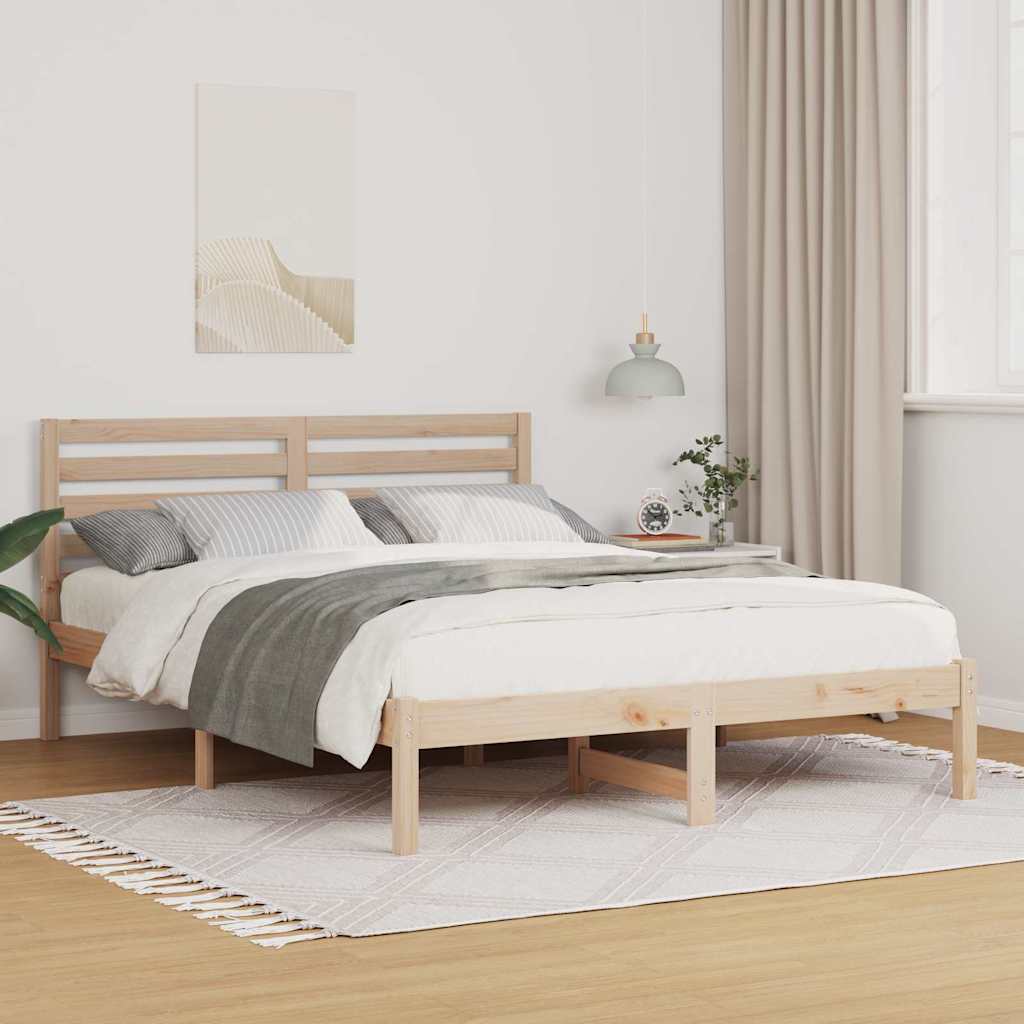 vidaXL Ramka łóżka Brązowy 120 x 190 cm Lite drewno sosnowe