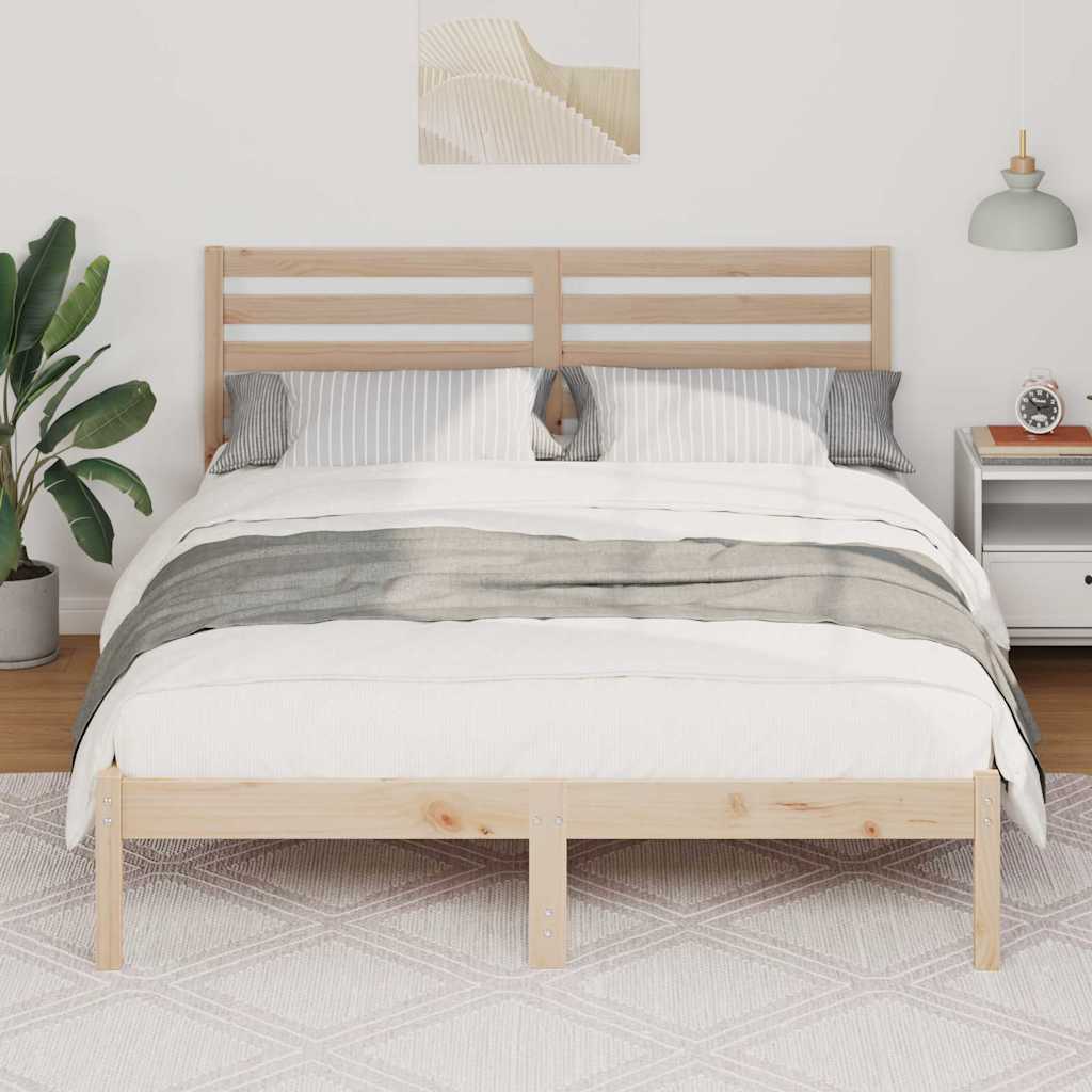 vidaXL Ramka łóżka Brązowy 120 x 190 cm Lite drewno sosnowe