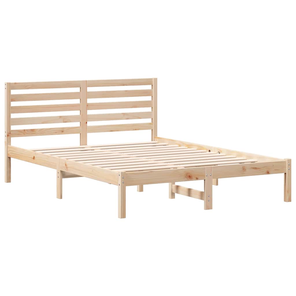 vidaXL Ramka łóżka Brązowy 120 x 190 cm Lite drewno sosnowe