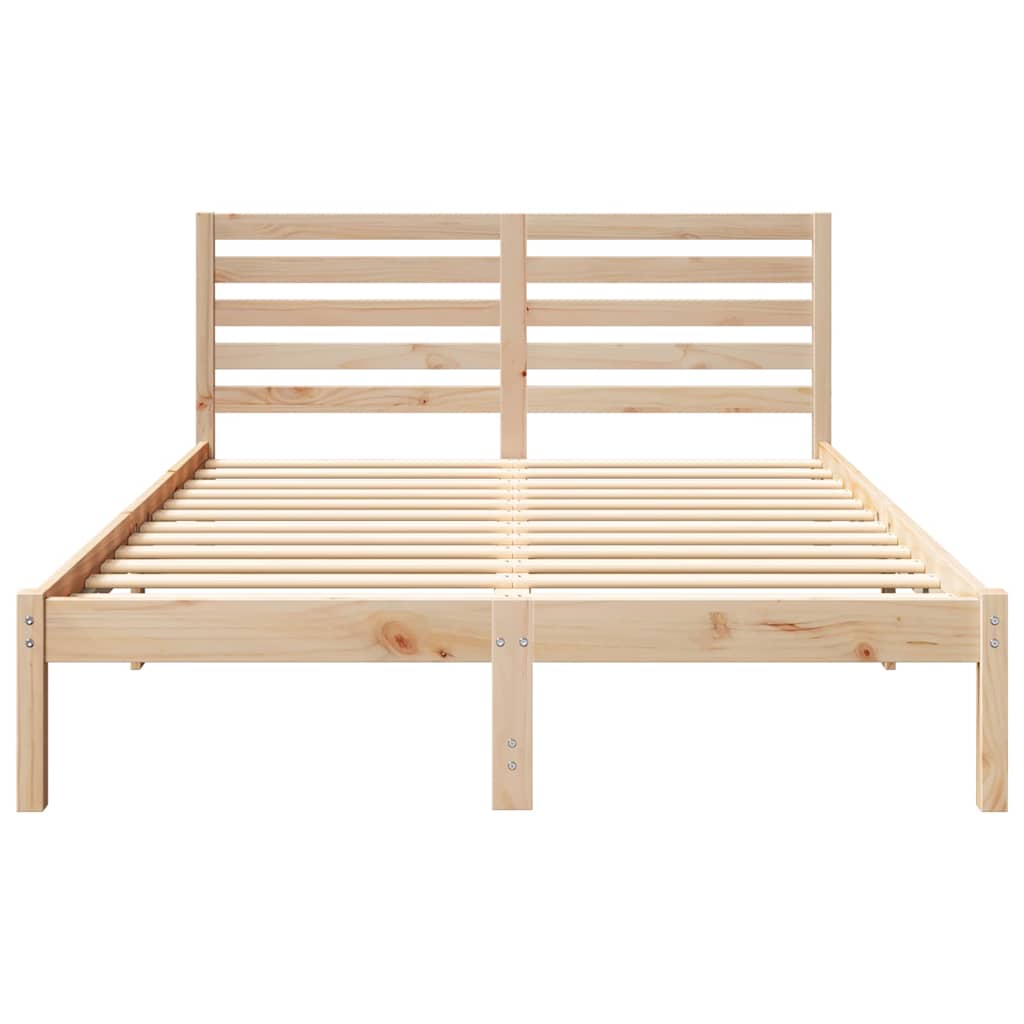 vidaXL Ramka łóżka Brązowy 120 x 190 cm Lite drewno sosnowe