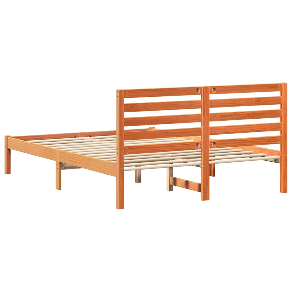 vidaXL Ramka łóżka Woskowy Brąz 120 x 190 cm Lite drewno sosnowe