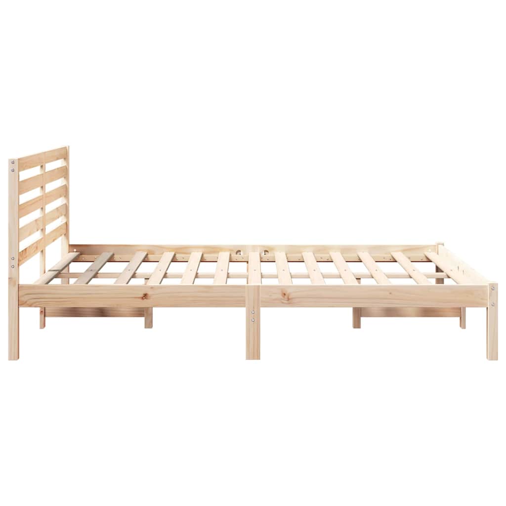 vidaXL Ramka łóżka Brązowy 135 x 190 cm Lite drewno sosnowe