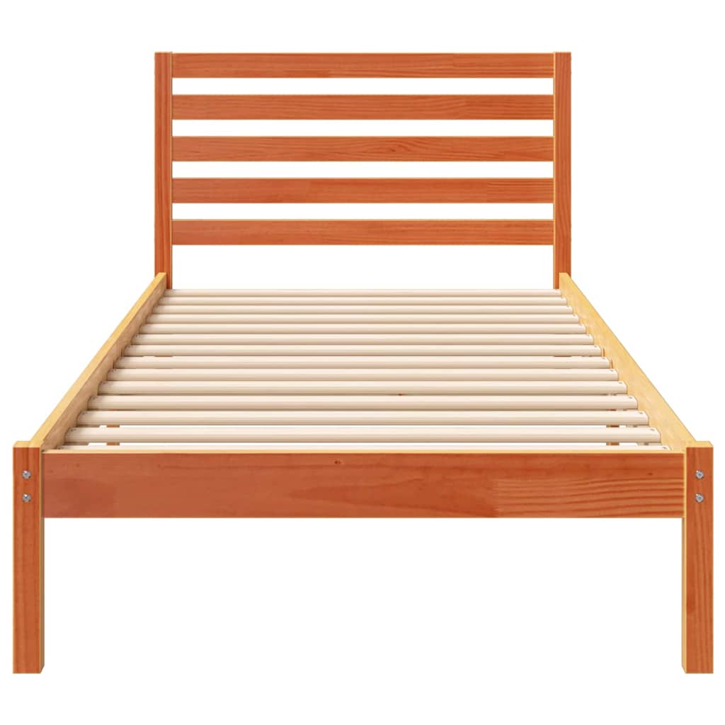 vidaXL Ramka łóżka Woskowy Brąz 80 x 210 cm Lite drewno sosnowe