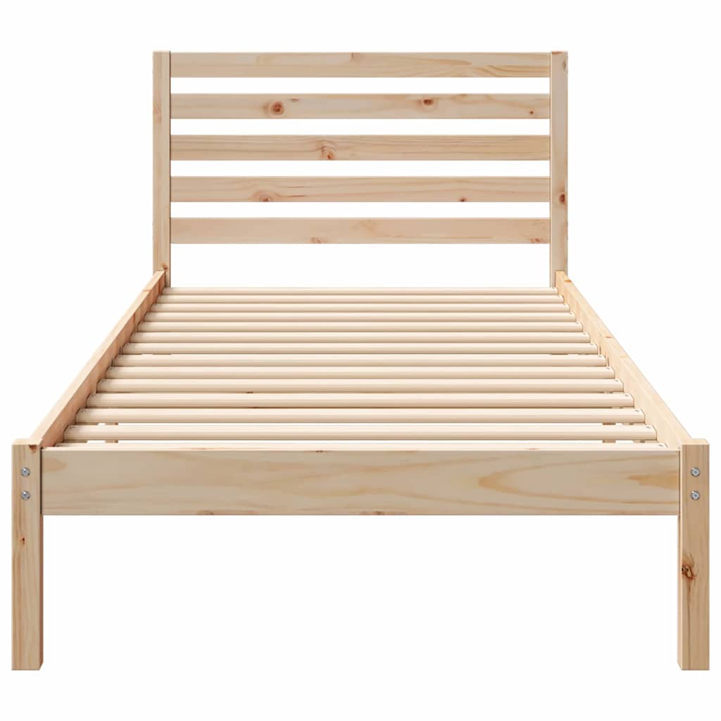 vidaXL Ramka łóżka Brązowy 100 x 210 cm Lite drewno sosnowe