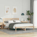 vidaXL Ramka łóżka Brązowy 140 x 210 cm Lite drewno sosnowe