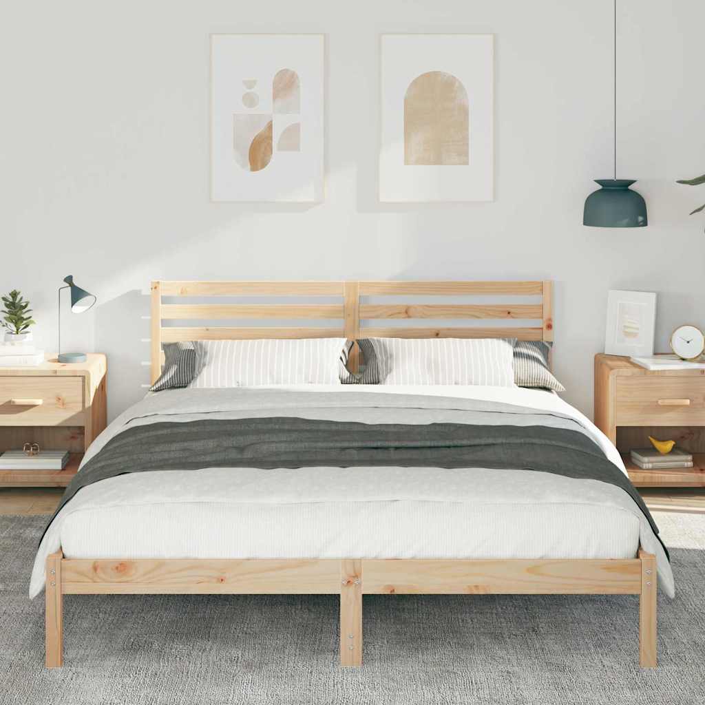 vidaXL Ramka łóżka Brązowy 160 x 210 cm Lite drewno sosnowe