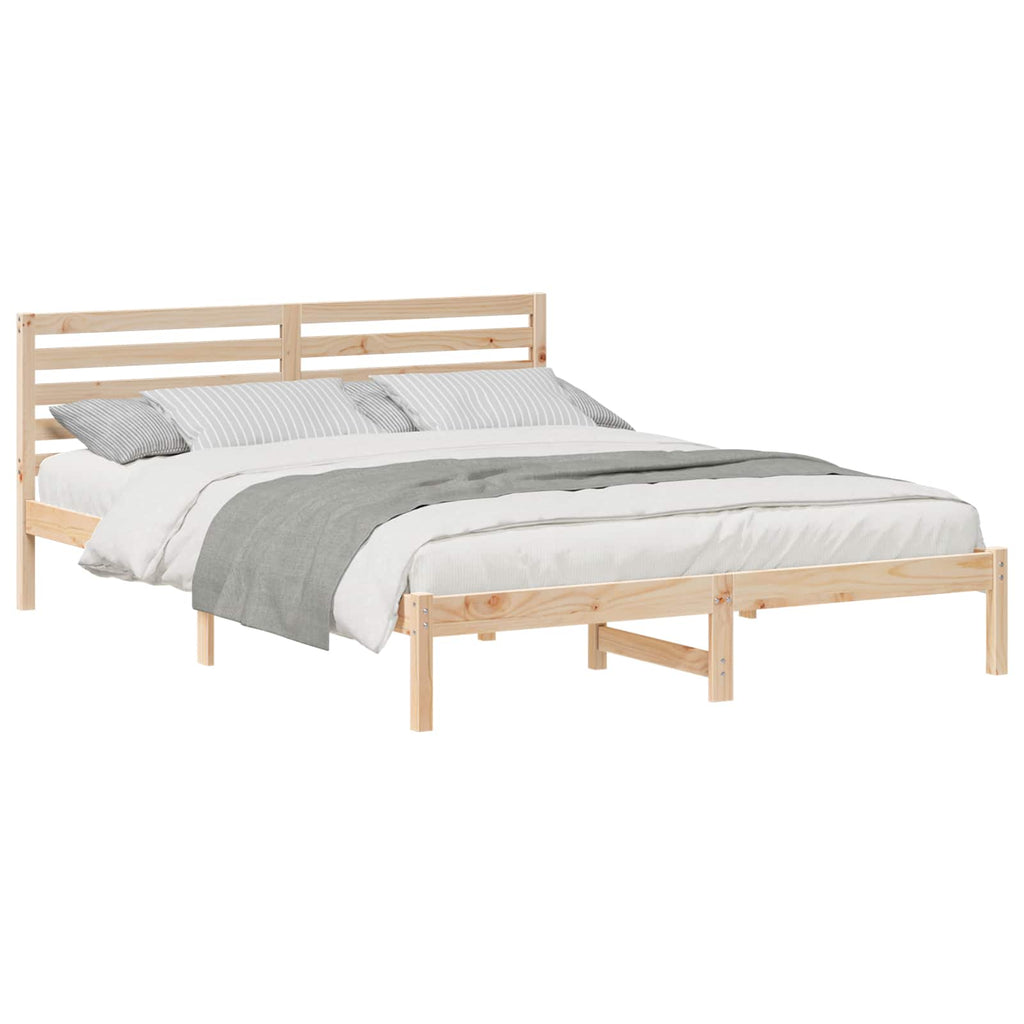 vidaXL Ramka łóżka Brązowy 160 x 210 cm Lite drewno sosnowe