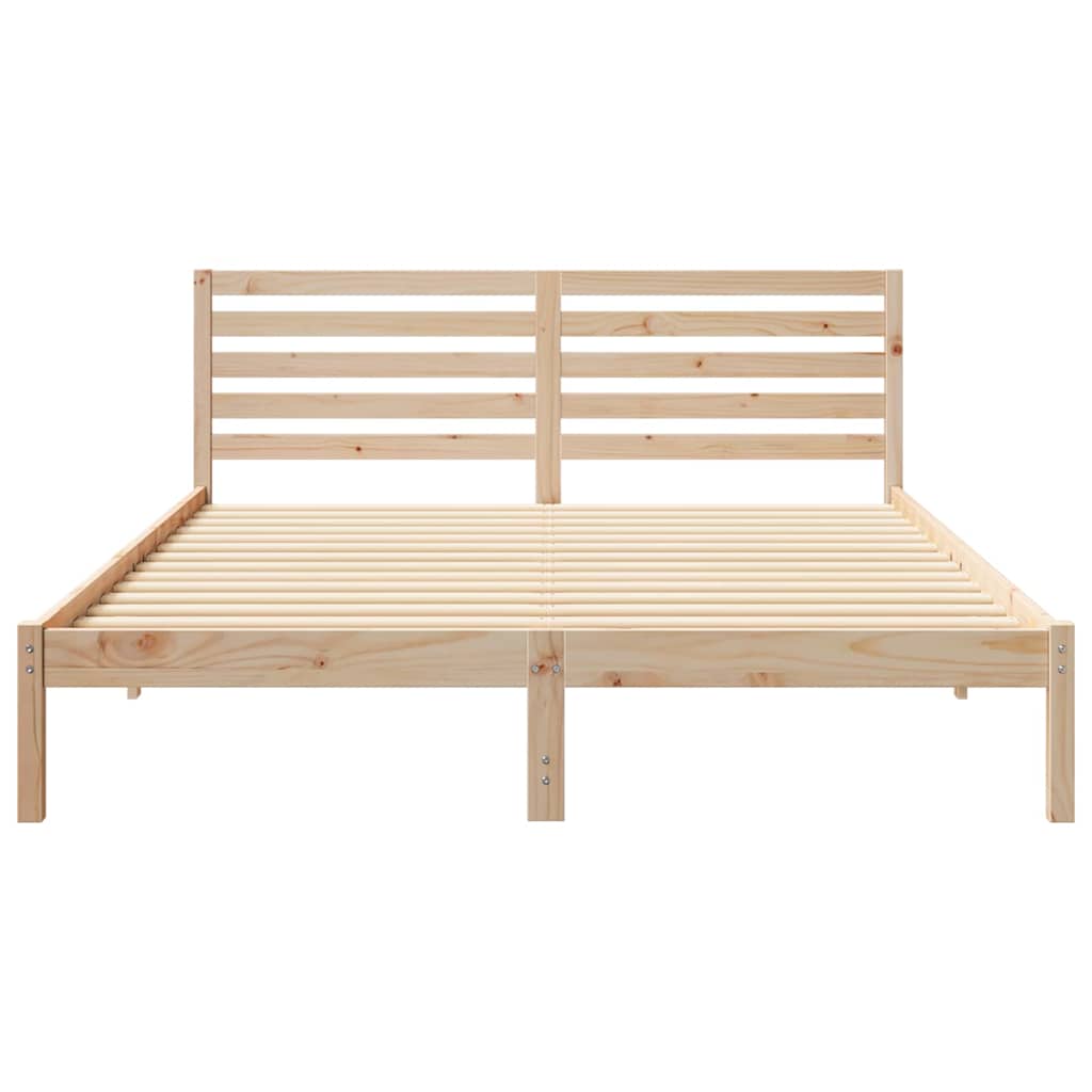 vidaXL Ramka łóżka Brązowy 160 x 210 cm Lite drewno sosnowe