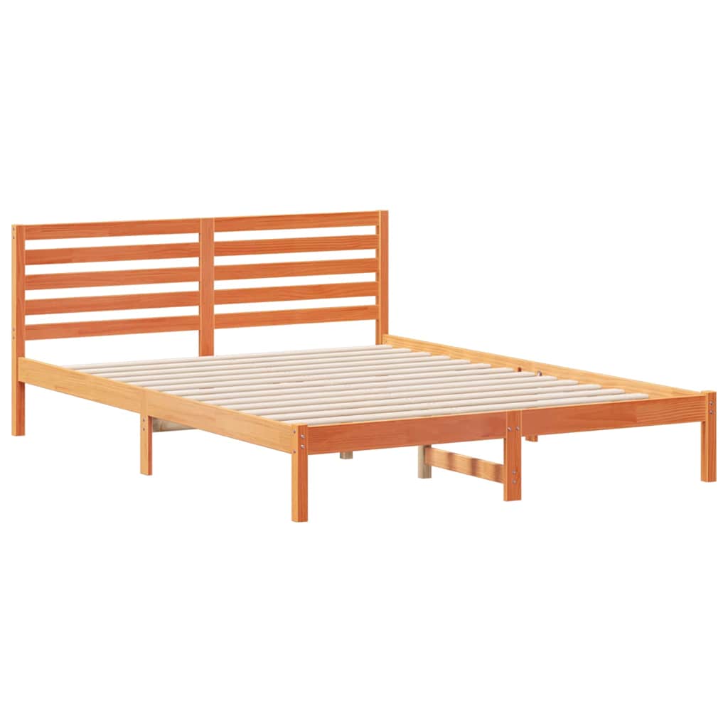 vidaXL Ramka łóżka Woskowy Brąz 160 x 210 cm Lite drewno sosnowe