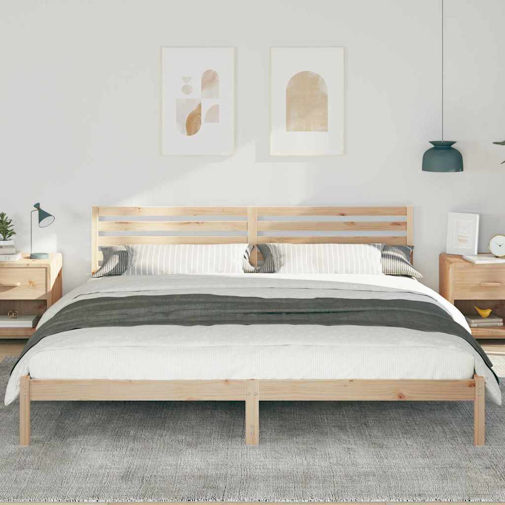 vidaXL Ramka łóżka Brązowy 180 x 210 cm Lite drewno sosnowe
