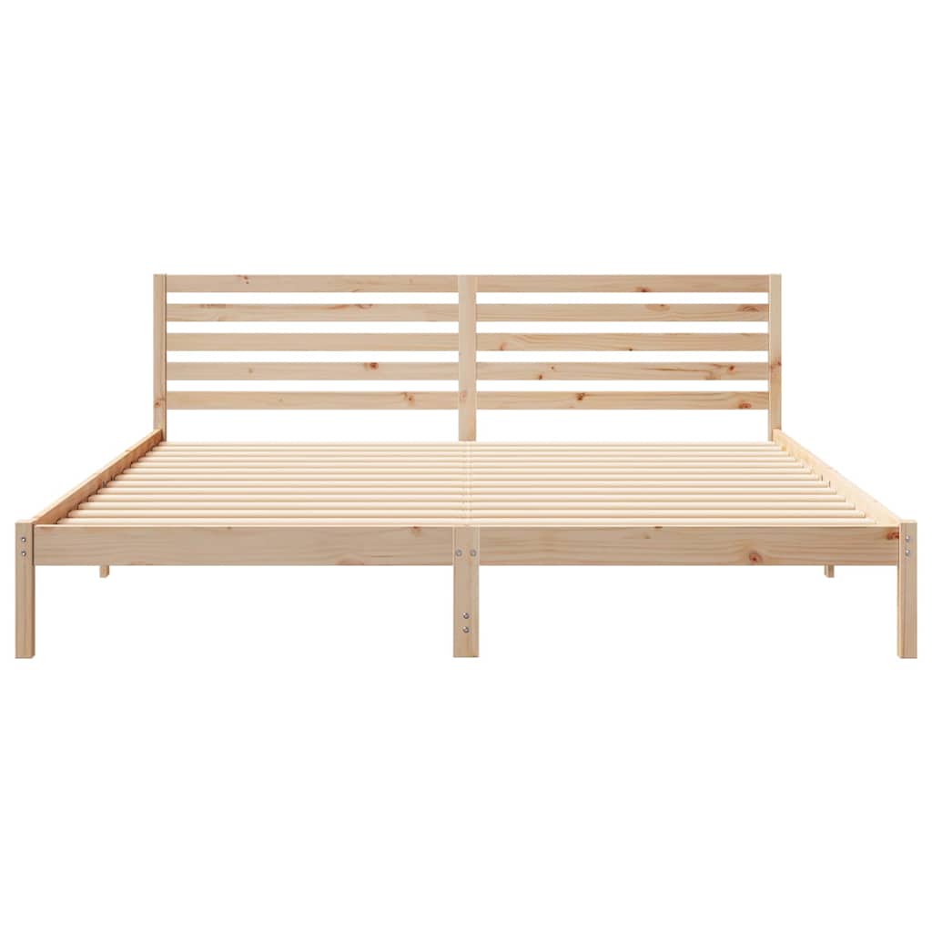 vidaXL Ramka łóżka Brązowy 180 x 210 cm Lite drewno sosnowe