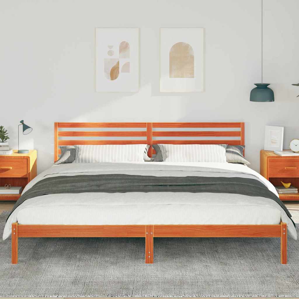 vidaXL Ramka łóżka Woskowy Brąz 180 x 210 cm Lite drewno sosnowe