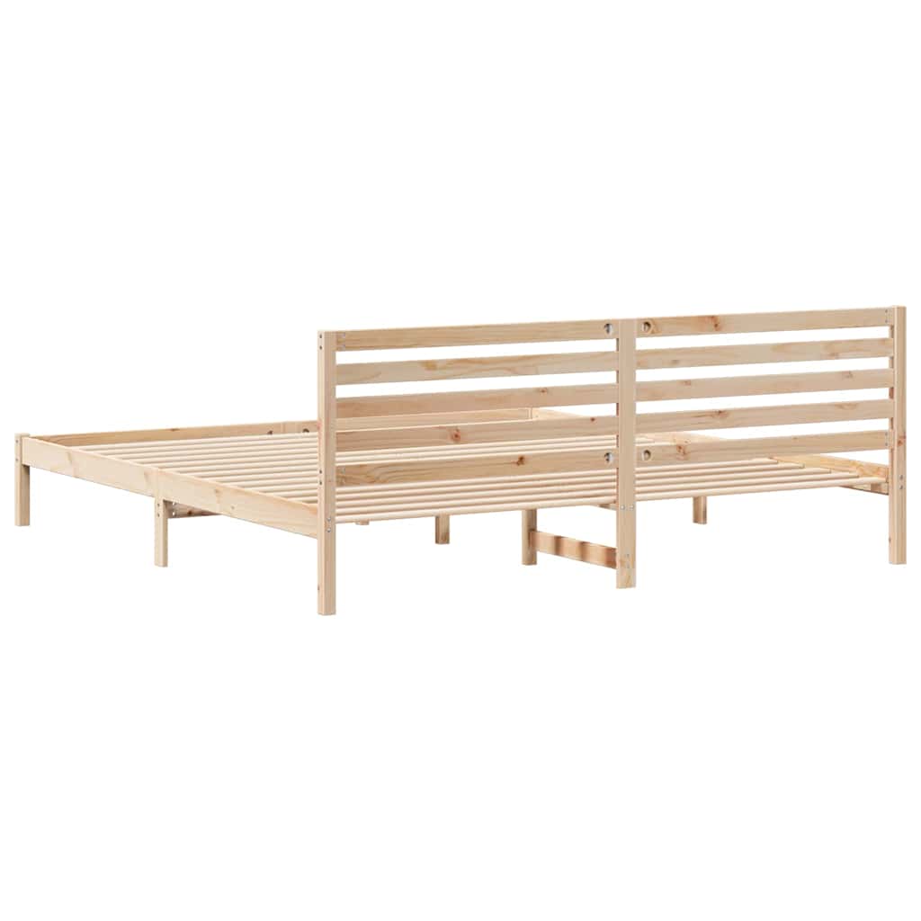vidaXL Ramka łóżka Brązowy 200 x 210 cm Lite drewno sosnowe