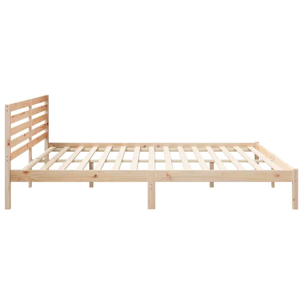 vidaXL Ramka łóżka Brązowy 200 x 210 cm Lite drewno sosnowe