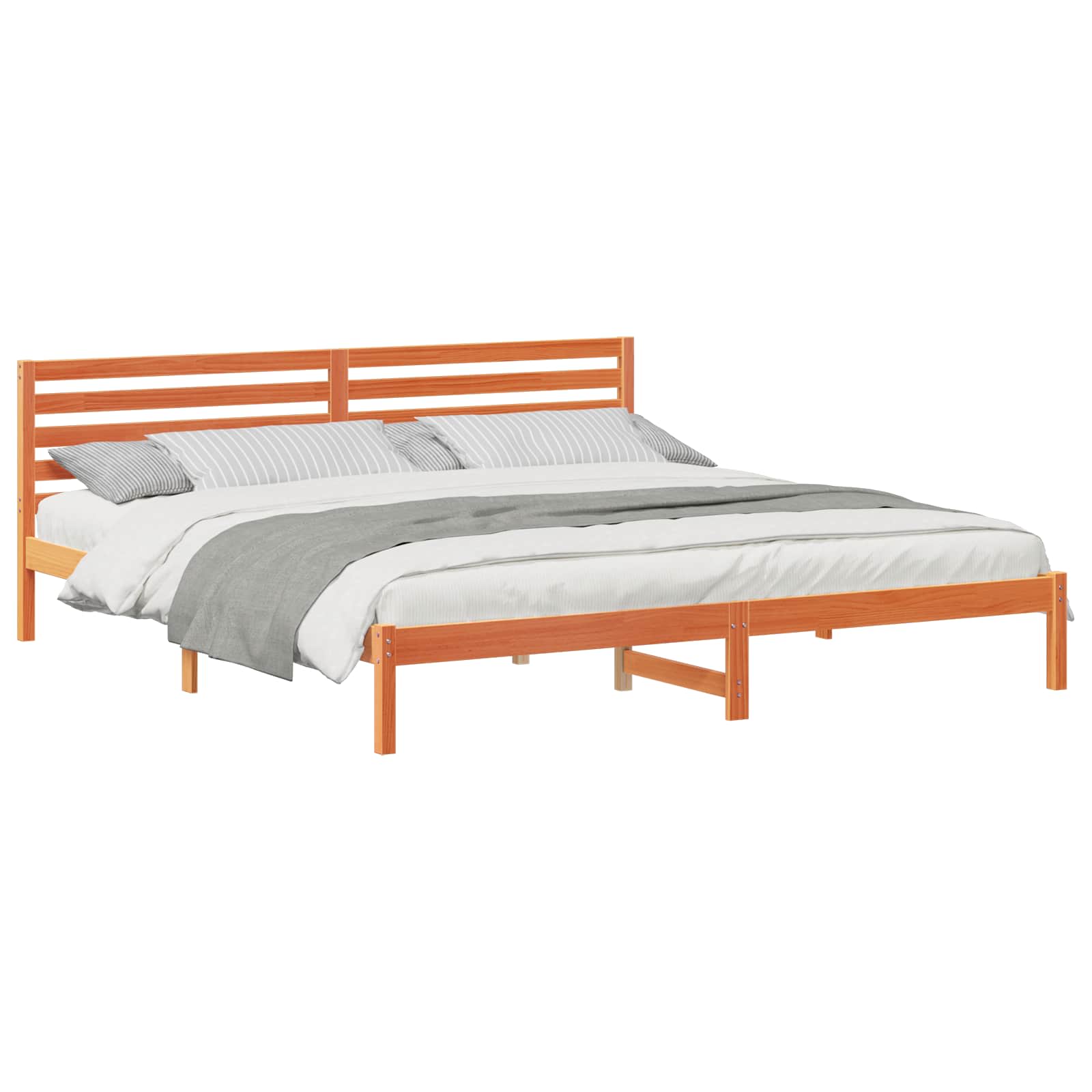 vidaXL Ramka łóżka Woskowy Brąz 200 x 210 cm Lite drewno sosnowe