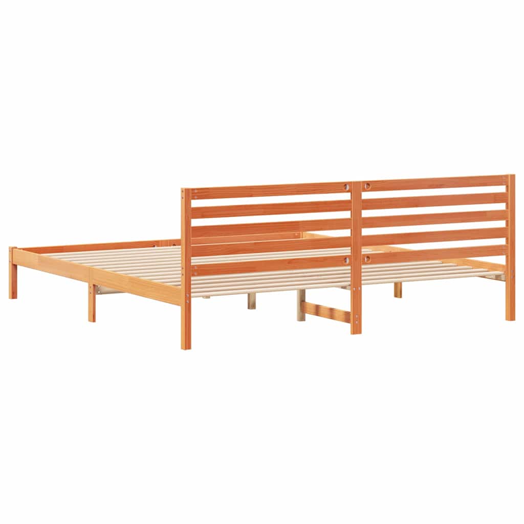 vidaXL Ramka łóżka Woskowy Brąz 200 x 210 cm Lite drewno sosnowe
