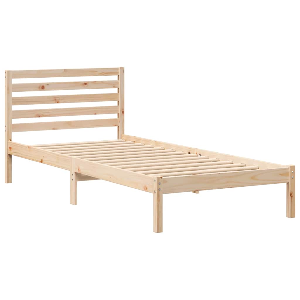 vidaXL Ramka łóżka Brązowy 80 x 220 cm Lite drewno sosnowe