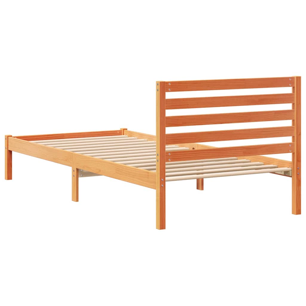vidaXL Ramka łóżka Woskowy Brąz 80 x 220 cm Lite drewno sosnowe