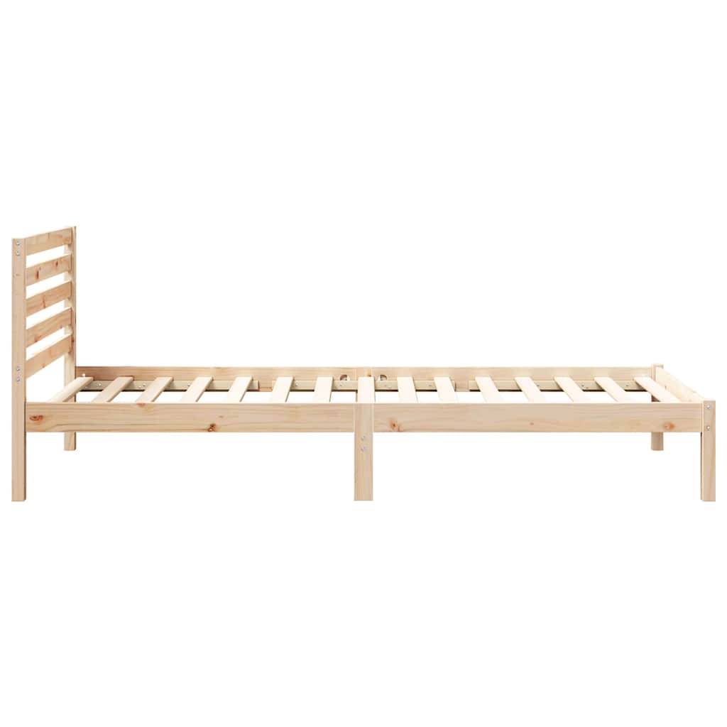 vidaXL Ramka łóżka Brązowy 90 x 220 cm Lite drewno sosnowe