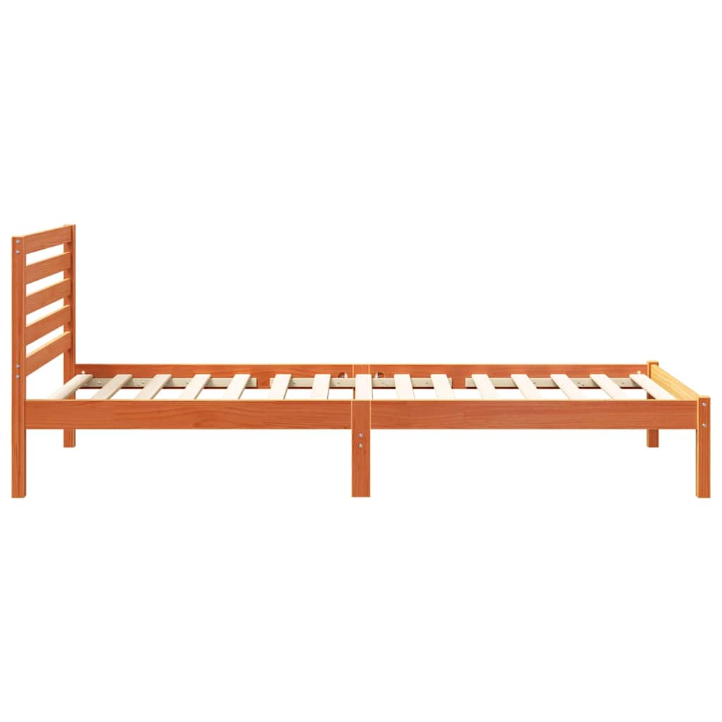 vidaXL Ramka łóżka Woskowy Brąz 90 x 220 cm Lite drewno sosnowe