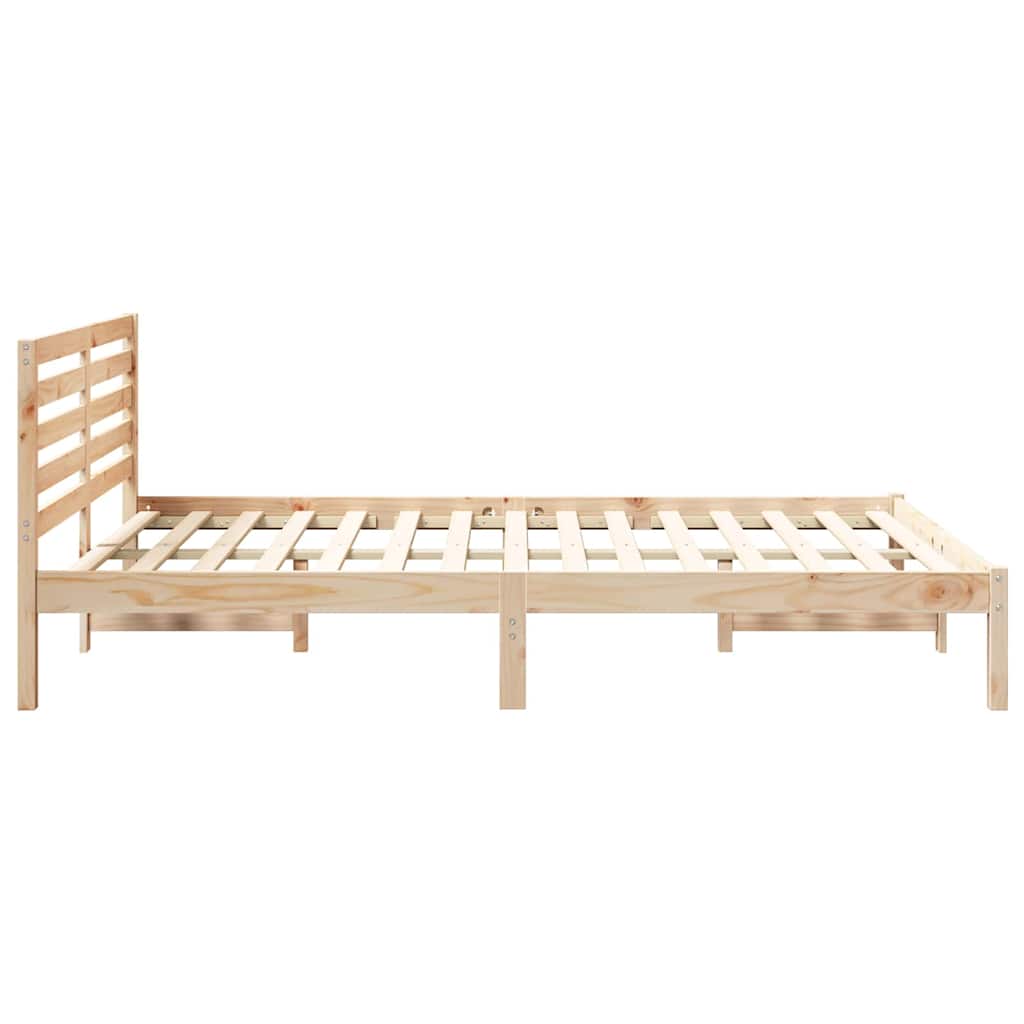 vidaXL Ramka łóżka Brązowy 140 x 220 cm Lite drewno sosnowe