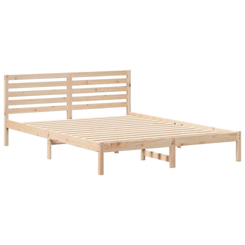vidaXL Ramka łóżka Brązowy 160 x 220 cm Lite drewno sosnowe