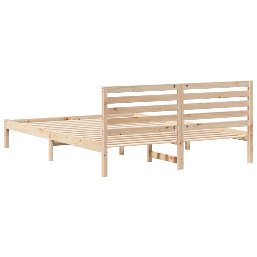 vidaXL Ramka łóżka Brązowy 160 x 220 cm Lite drewno sosnowe