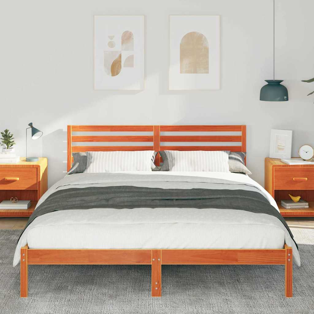vidaXL Ramka łóżka Woskowy Brąz 160 x 220 cm Lite drewno sosnowe