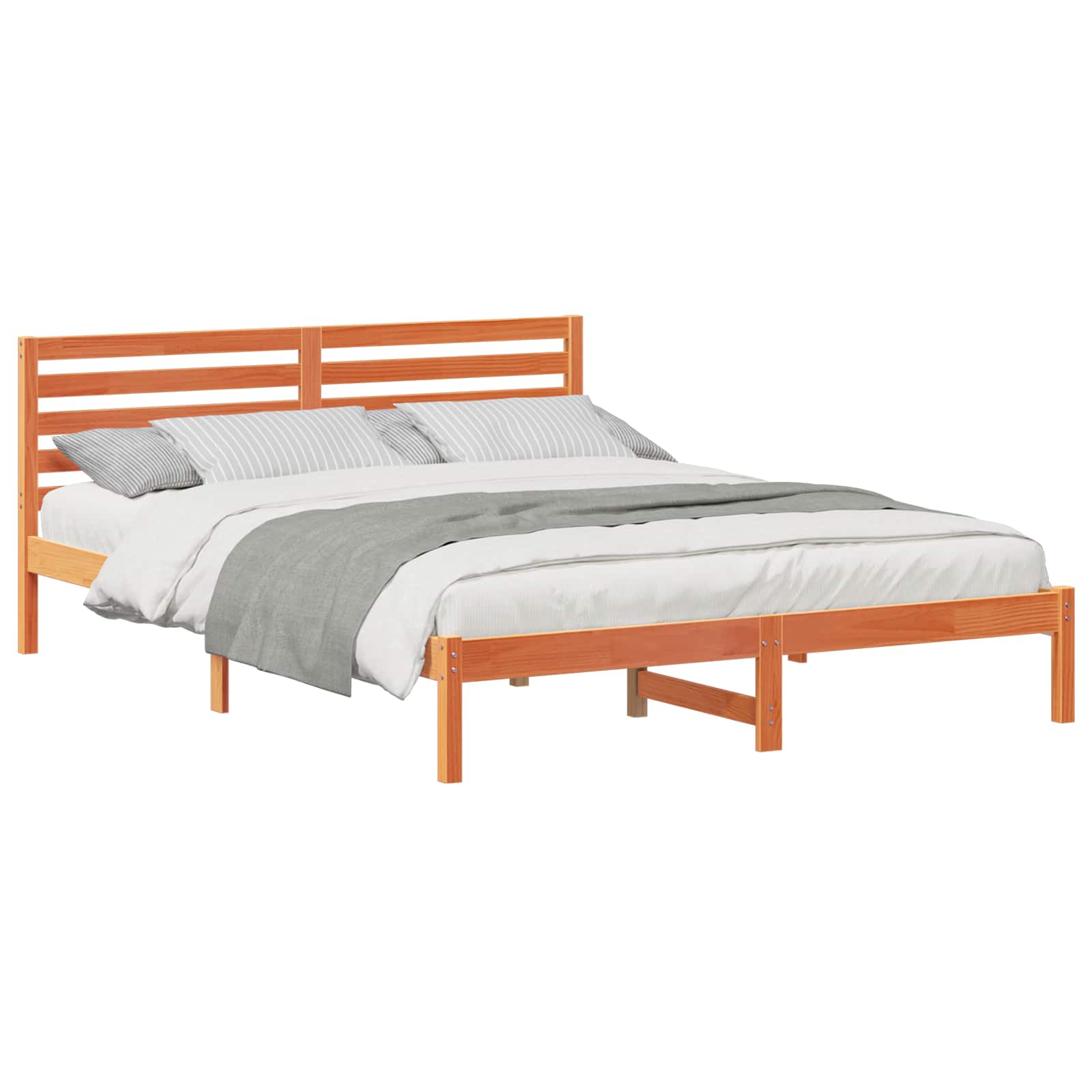 vidaXL Ramka łóżka Woskowy Brąz 160 x 220 cm Lite drewno sosnowe